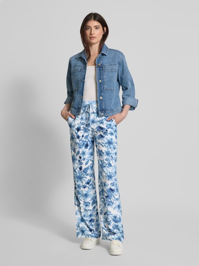 Christian Berg Woman Wide Leg Stoffhose mit Bundfalten Dunkelblau 1