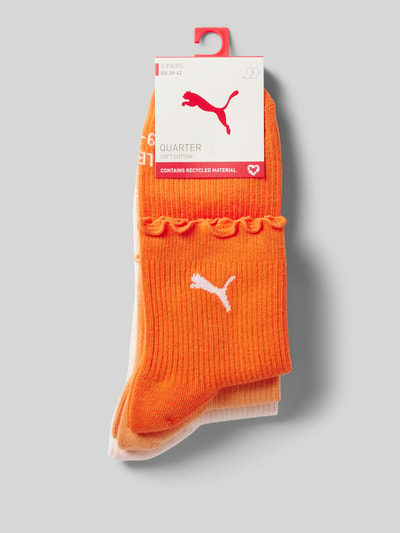 Puma Socken mit Feinripp im 3er-Pack Orange 3