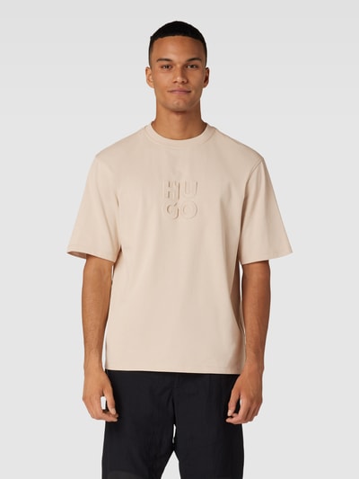 HUGO T-Shirt mit Rundhalsausschnitt Modell 'Dleek' Beige 4