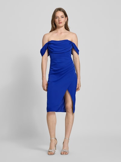 Lipsy Knielange cocktailjurk met plooien opzij Blauw - 4