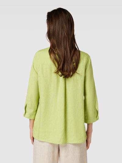 TONI Linnen blouse met 3/4-mouwen, model 'Clay' Lichtgroen - 5