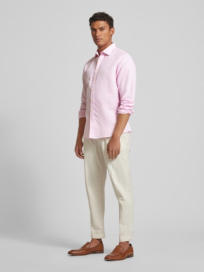 Jake*s Slim fit zakelijk overhemd met kentkraag Rosé - 1