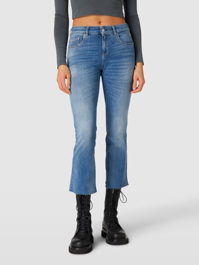 Replay Mid Rise Jeans mit Kontrastnähten Modell 'FAABY' Hellblau 4