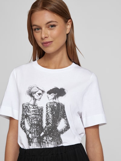 Rich & Royal T-Shirt mit Label-Print Offwhite 3