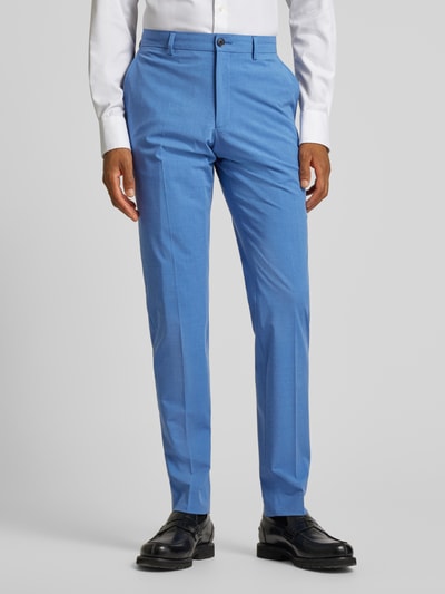 s.Oliver BLACK LABEL Tapered fit pantalon met persplooien Blauw - 4