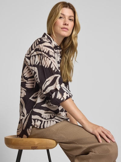 OPUS Regular Fit Hemdbluse mit durchgehender Knopfleiste Modell 'Fumine' Dunkelbraun 3