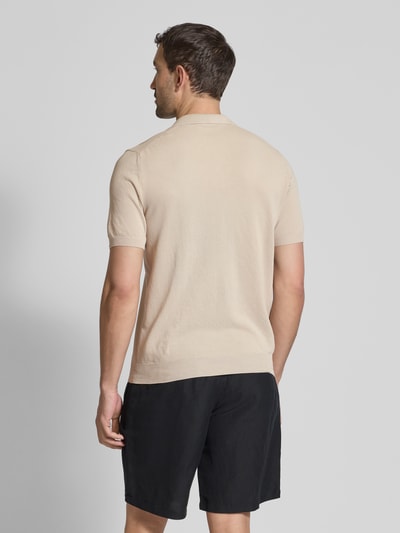 GRAN SASSO Regular Fit Poloshirt mit V-Ausschnitt Sand 5