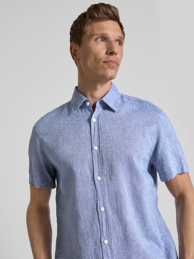 JOOP! Jeans Regular Fit Freizeithemd aus Leinen-Baumwoll-Mix Marine 3