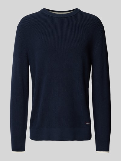 Gant Strickpullover mit Label-Patch Marine 1