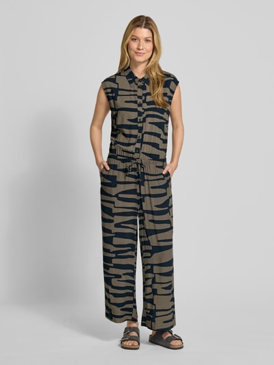 OPUS Kombinezon z kołnierzykiem koszulowym model ‘Monny shadow’ Khaki 4