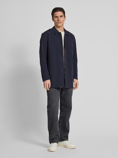 SCANDINAVIAN EDITION Jas met platte kraag Marineblauw - 1