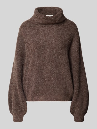 GUIDO MARIA KRETSCHMER WOMAN Oversized gebreide pullover met col, model 'Insa' Chocoladebruin - 2