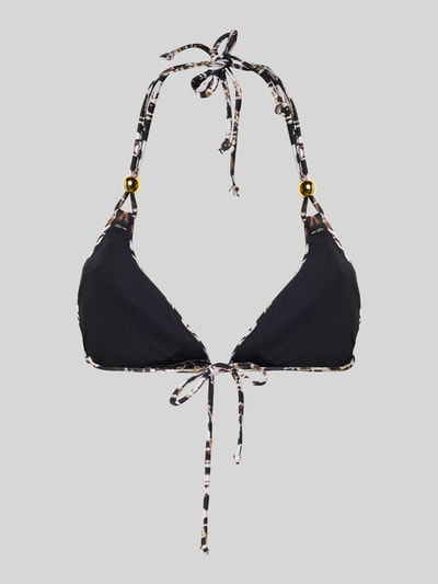 Produktfoto, Triangel Bikini mit wattierten Cups Modell 'TOGO MAGO' von DORINA, schwarz gemustert, Material-Mix mit Stretch-Anteil, Schnürung