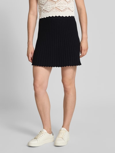 Pieces Spódnica mini z dzianiny z mieszanki bawełny model ‘JOYLYNN’ Czarny 4