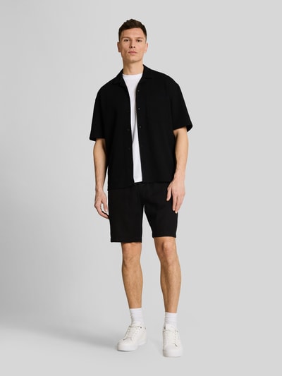 Tom Tailor Denim Regular Fit Bermudas aus Viskose-Leinen-Mix Black 1