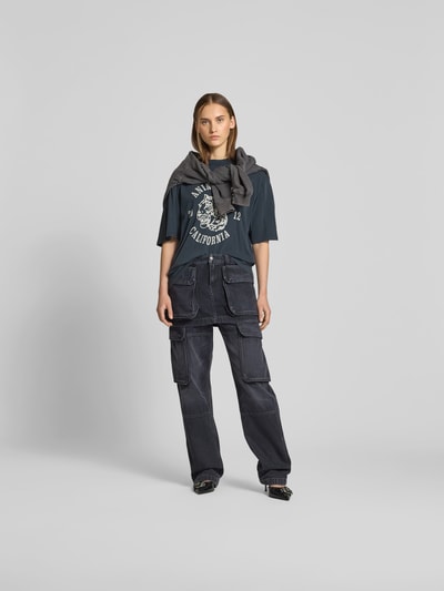 Anine Bing T-Shirt mit Label-Print Mittelbraun 1