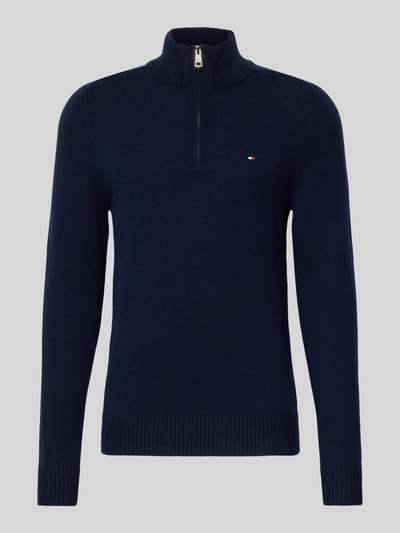 Tommy Hilfiger Regular Fit Troyer aus reiner Wolle Marine 2