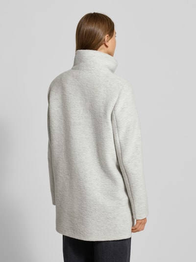 Amber & June Lange jas met opstaande kraag en steekzakken Lichtgrijs gemêleerd - 5