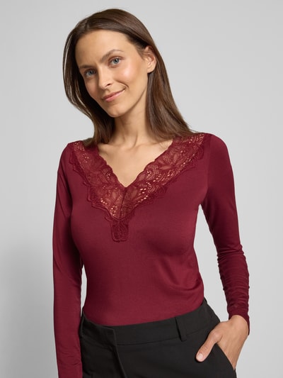 Soyaconcept Regular fit shirt met lange mouwen van lyocellmix, model 'Marica' Bordeaux - 3