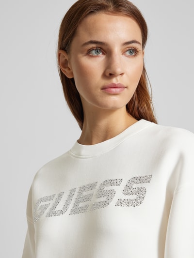 Guess Activewear Sweatshirt met strass-steentjes, model 'CECILIA' Offwhite - 3