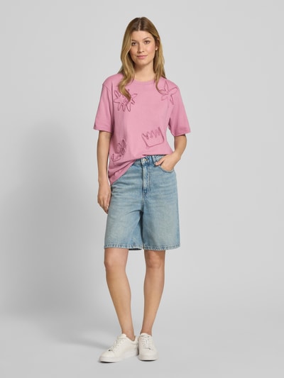 Jake*s Casual T-shirt z aplikacjami Fiołkoworóżowy 1