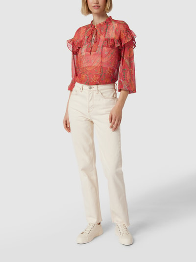 Mango Bluse mit floralem Allover-Muster Rot 1