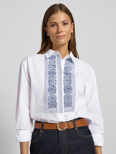 Lauren Ralph Lauren Relaxed fit overhemdblouse van puur katoen, model 'Vivancio' Wit - 3