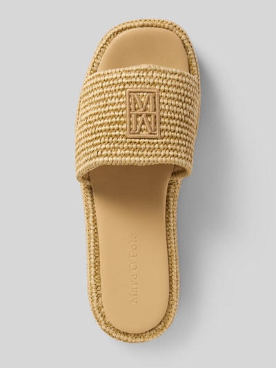 Marc O'Polo Plateau-Slides in Bastoptik Beige 3