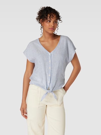 Tom Tailor Denim Leinenbluse mit Streifenmuster Weiss 4