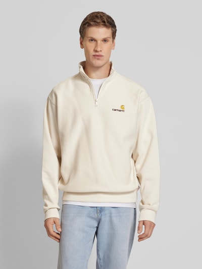 Carhartt Work In Progress Sweatshirt mit Troyer-Kragen Modell 'AMERICAN SCRIPT' Sand 4