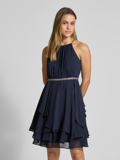 Jake*s Cocktail Cocktailkleid mit gelegten Falten Marine Melange 4