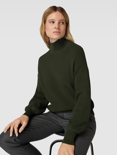 MSCH Copenhagen Gebreide pullover met opstaande kraag, model 'Magnea Rachelle' Flessengroen - 3