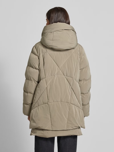 Blonde No. 8 Lange winterjas met imitatiebont, model 'FROST' Kaki - 5