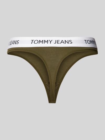 TOMMY HILFIGER String mit elastischem Logo-Bund Oliv 3