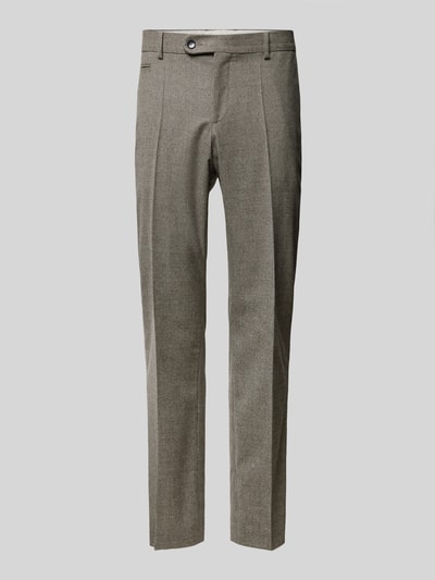 BOSS Straight leg pantalon met persplooien, model 'Genius' Middenbruin - 2