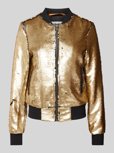 Original Bombers Bomberjack met all-over pailletten Goud gemêleerd - 2