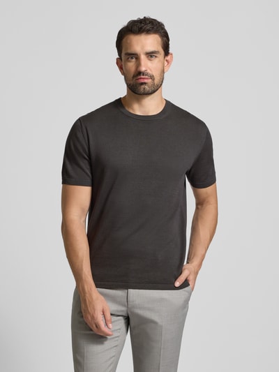 Christian Berg Men T-Shirt mit geripptem Rundhalsausschnitt Anthrazit 4