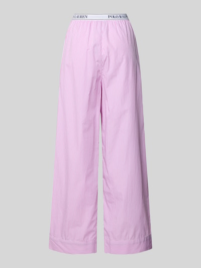 Produktfoto, Regular Fit Pyjama-Hose aus reiner Baumwolle Modell 'SHIRTING STRIPES' von Polo Ralph Lauren, różowe paski, elastyczny pas, boczne kieszenie, krój regular fit