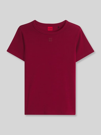 HUGO Regular Fit T-Shirt aus Baumwoll-Mix Modell 'Deloris' Dunkelrot 2