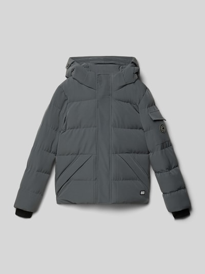 CARS JEANS Regular fit gewatteerd jack met logo-applicatie, model 'Camden' Antraciet - 1