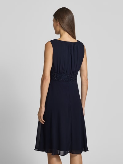 Christian Berg Cocktail Knielanges Cocktailkleid mit Taillenband Marine Melange 5