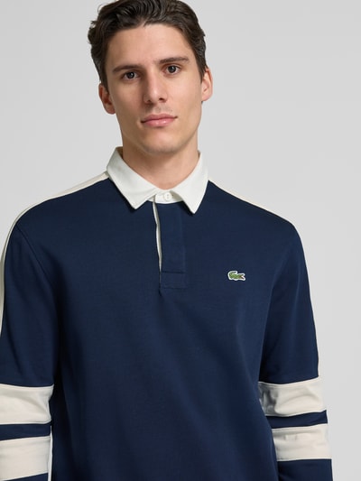 Lacoste Koszulka polo o kroju classic fit z długim rękawem Ciemnoniebieski 3