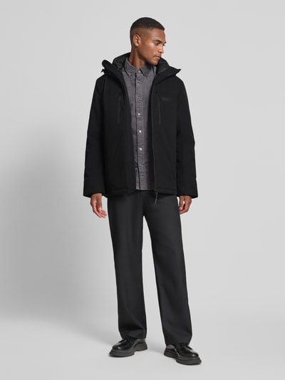 Tom Tailor Denim Regular fit functioneel jack met labelprint BLACK - 1
