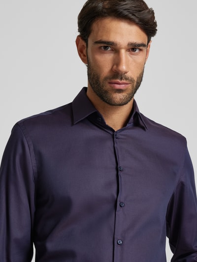 Jake*s Slim Fit Business-Hemd mit Kentkragen Aubergine 3