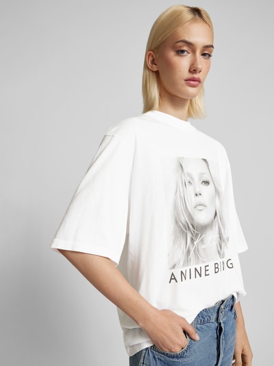 Anine Bing T-Shirt mit Label-Print Weiss 3