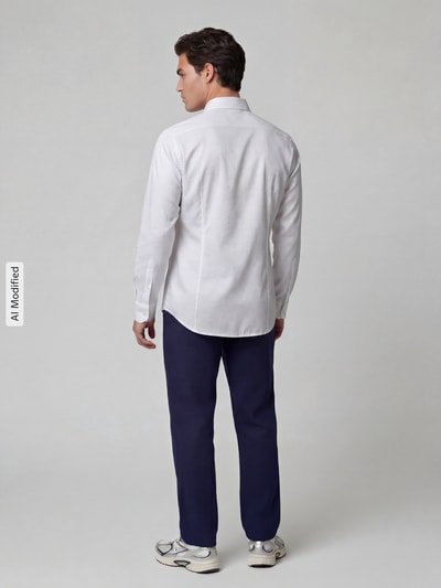 Seidensticker Slim Fit Businesshemd aus reiner Baumwolle Modell 'New Kent Patch' Weiss 5