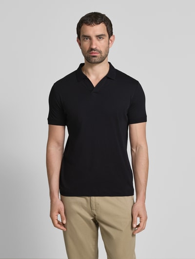 Strellson Poloshirt mit gerippten Abschlüssen Modell 'Clark' Black 4