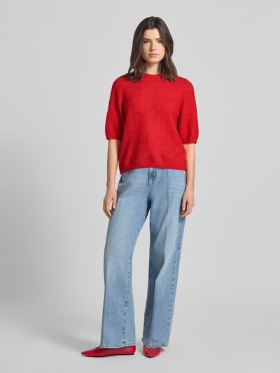 Gestuz Relaxed Fit T-Shirt aus Alpaka-Mix Modell 'Alpha' Rot 1