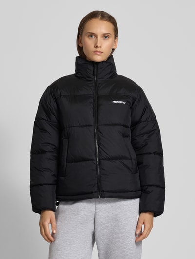 Review Kurtka pikowana z wyhaftowanym logo Czarny 4