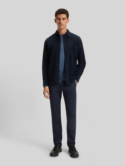 BOSS Orange Regular fit shirt met lange mouwen van katoenmix, model 'TCHARK' Rookblauw - 1
